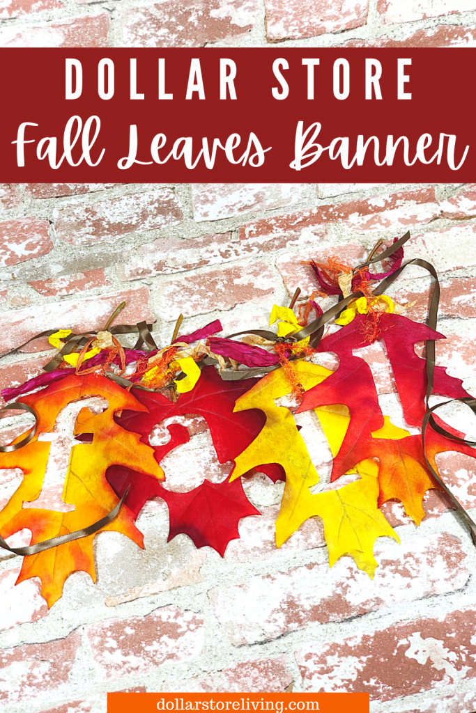 Title image for the Dollar Store Fall Leaves Banner