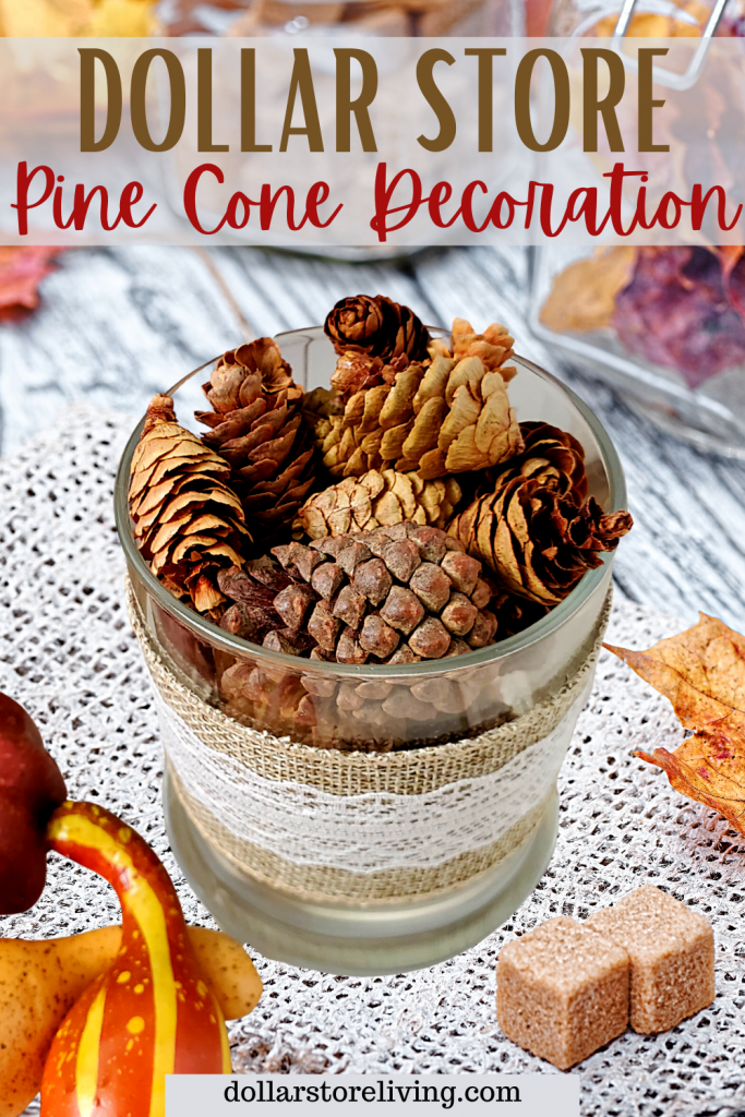 Title Image for Dollar Store Pine Cone Decoration