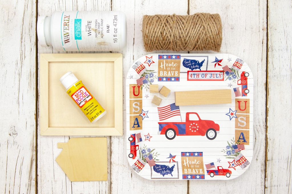 Supplies for the 4th of July Patriotic Truck Home Decor