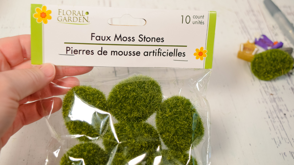 Faux Moss Stones from Dollar Tree