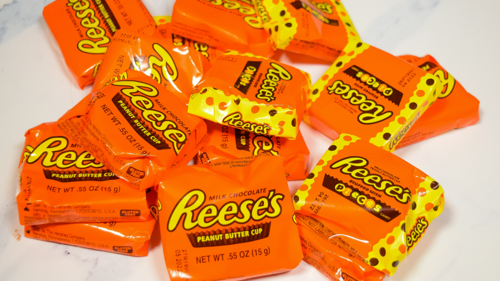 A pile of Reese's Peanut Butter Cups